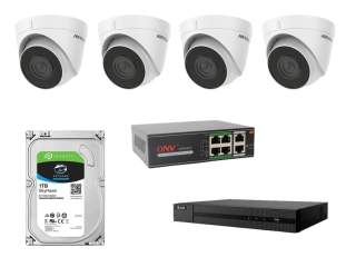 Комплект на четыре камеры DS-2CD1323G0E+104mh-d+1064PL
